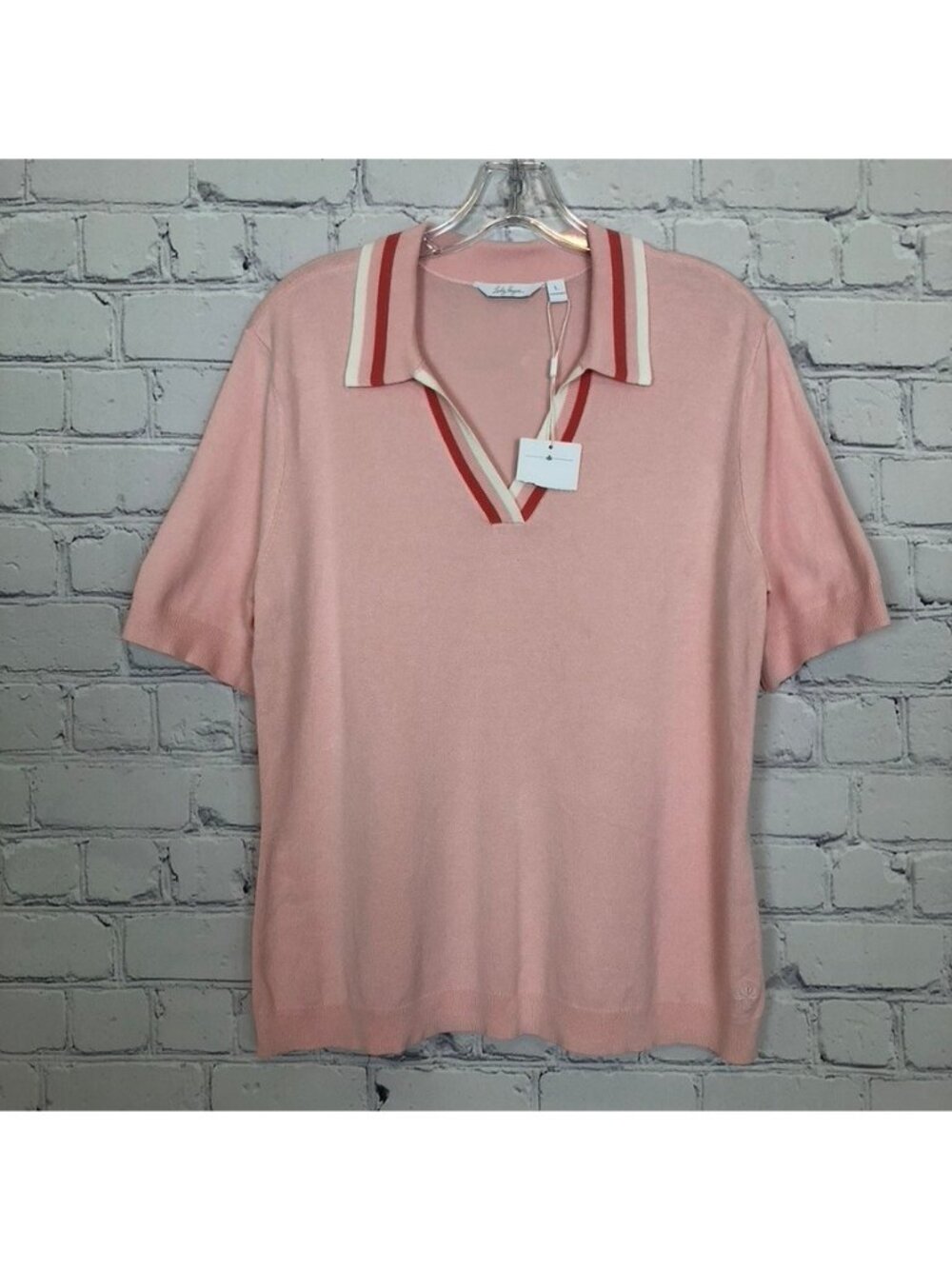 NWT Lady Hagen Pink Knit Polo Size L